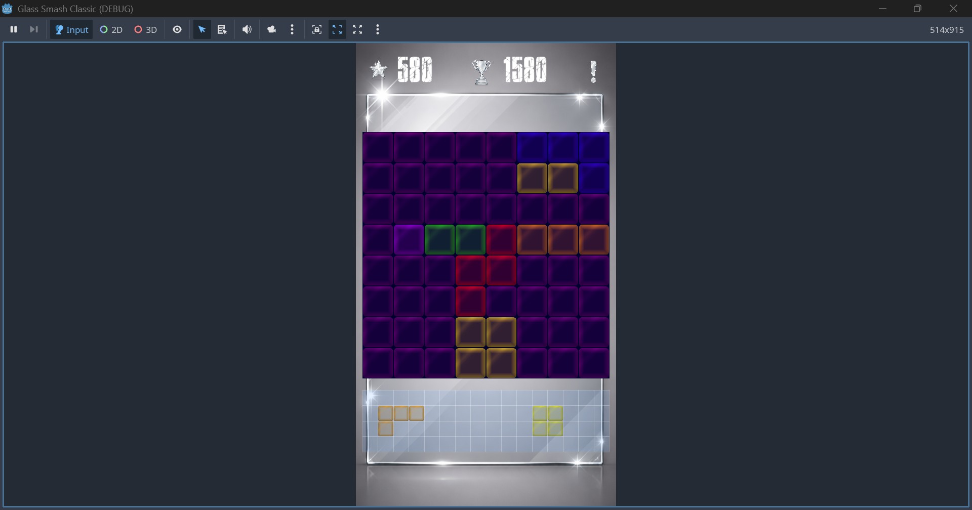 Polished block puzzle game UI after two weeks of development in Godot